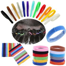 12 Colors Puppy ID Collar Identification ID Collars Band for Whelp Puppy Kitten Dog Pet Cat Velvet Practical