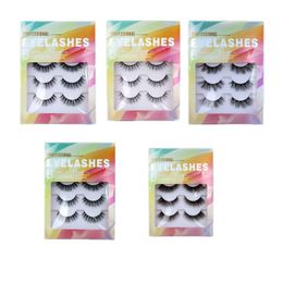 5 Pairs 3D Natural Long Thick Hair False Eyelashes Chemical Fibre Eye Lashes Wispy Beauty Makeup Extension Tools