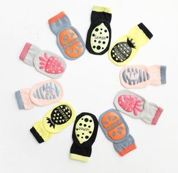 aby Anti Slip cotton breathable Socks Toddler Infant Cute Cartoon Short Sock Kids fruit sole Stockings Knee Length Floor Ankle sox with grip