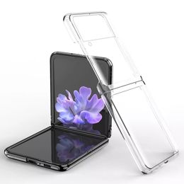 For Samsung Z flip 3 4 Transparent PC Hard Protective Back Cover Case