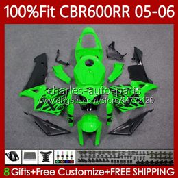 Light green OEM Fairings For HONDA CBR600F5 CBR 600 RR F5 CC 2005 2006 Body 72No.186 CBR 600F5 600CC 600RR 05-06 CBR-600 CBR600 RR CBR600RR 05 06 Injection Mould Bodywork