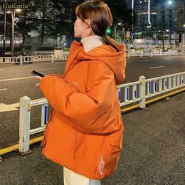 Guilantu Winter Down Jacket Women Hooded Coat Female Thick Cotton Padded Ladies Overcoat Plus Size Casual Loose Parka Mujer 211008