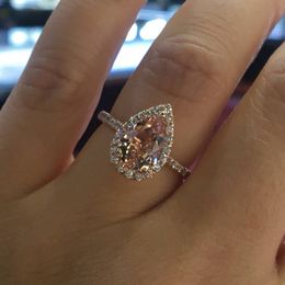 Anel de casamento feminino de luxo moda pedra preciosa simulado anéis de noivado de diamante para joias femininas