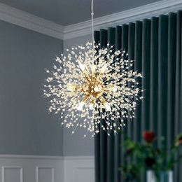 LED G9 Modern Crystal Dandelion Chandelier Lighting For Restaurant/Dining/Room/Living Room Home Decoration Drop