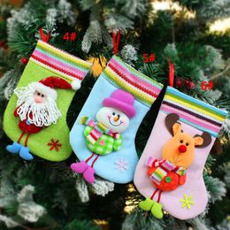 Christmas Stocking Santa Claus Christmas Sock Xmas Tree Hanging Gift Bag Candy Bag Christmas Tree Ornament Home Party Decoration DBC VT1004