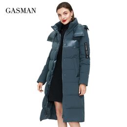 GASMAN Green fashion brand hooded warm parka Women's winter jacket outwear women coat Female thick patchwork puffer 003 210910