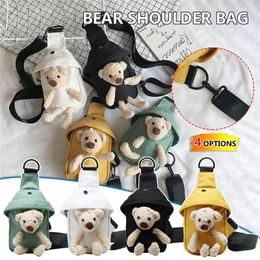 Storage Bags Cute Bear Bag Female Cartoon Chest Messenger Waist Phone Shoulder For Ladies Lovely Decoration