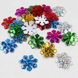 100pcs/pack 30mm Christmas Snowflake Felt Padded Appliques for Headwear Hairpin Crafts Wedding Decoration DIY Accessories Wholesale DH8568