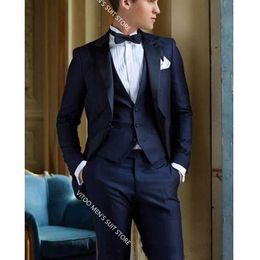 мужской костюм итальянской формы Скидка Мужские костюмы Blazers с помощью приспособленных темно-синих итальянских дизайнов свадебные смокинги для мужчин Slim Fit Fit Wooom носить 3 штуки вечеринка Blazer набор пальто