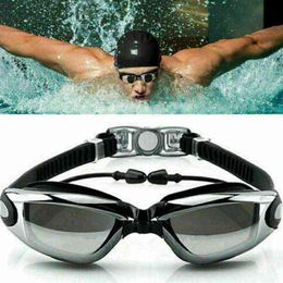 Anti Fog Swimming Goggles UV Glasses Adjustable Earbuds Nose Clip Adult Kids Eye Shield Goggles Y220428