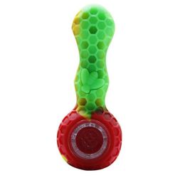 Smoking Pipes Silicone Bees Travel Tobacco Accessories Spoon Cigarette Tubes Glass Bong Dry Herb