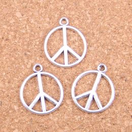 133pcs Antique Silver Plated Bronze Plated peace sign symbol Charms Pendant DIY Necklace Bracelet Bangle Findings 21*17mm