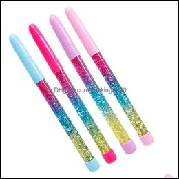 Ballpoint Pens Writing Supplies Office School Business & Industrialcute 0.7Mm Rainbow Colour Fairy Stick Drift Sand Glitter Crystal Ball Poin