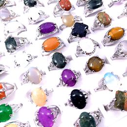 Wholesale 100pcs Womens Stone Rings Mixed Styles Fashion Jewellery Ring Party Gift With a display box Silver Plated