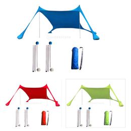 Portable Tent Tarp Sun Shelter Pop Up Beach Sun Shade Canopy for Outdoor Activities 3-4 person Y0706