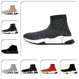 Top Fashion 2021 Graffiti Sock Shoes Women Mens Designer Sneakers Black White Beige Red Casual Trainers Lace Up Clear Sole Tripler Socks Boots Off Size 36-45 tsfhsgdhq