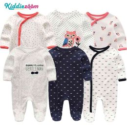 Baby Boy Rompers Infantil Roupa born Girls Clothes 100% Soft Cotton Pyjamas Overalls Long Sheeve Infant Clothing 210816