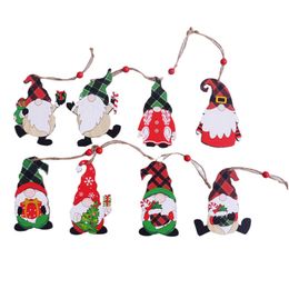 Christmas Wooden Faceless Doll Ornaments Forest Old Man Rudolph Desktop Ornament Xmas Cartoon Character Decoration Pendant