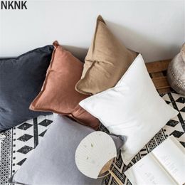 Cushion/Decorative Pillow Nordic Cushion Cover Cotton Linen Home Decor Soft Grey Brown Throw Covers Seat Bed Living Room Decorative Pillows