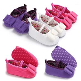 First Walkers Knit Bow Tight Baby Girl Shoes Non-slip Breathable Toddler Kids Elastic Band For 0-18M Ballet