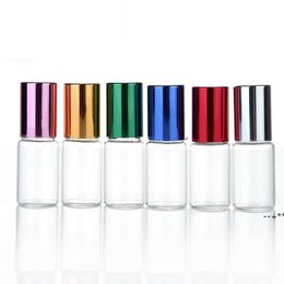 NEW5ml Clear Glass Essential Oil Roller Bottles with Glass Roller Balls Aromatherapy Perfumes Lip Balms Roll On Bottles RRE12345