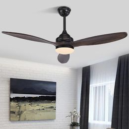Ceiling Fans Fan Lamp With Lights Remote Control Retro Wood Led Without Light Decorative Room