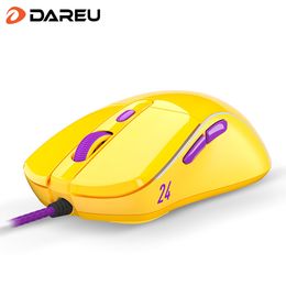 Dareu A960 Gaming Mouse 65g Lightweight LED RGB Backlight Mice with Soft Wire PMW3389 16000 DPI 50 Million Click Times KB24