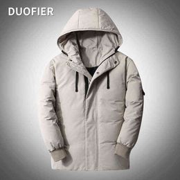 Winter Windproof Parkas Men's Down Jackets Solid White Duck Down Jacket Hooded Outdoor Male Thick Warm Padded Snow Fashion Coats Y1103