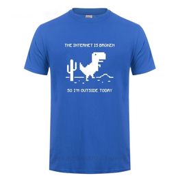 The Internet Is Broken Web Page Computer Dinosaur T-shirt Funny Birthday Gift For Men Boyfriend Husband Programmer Geek T Shirts 210706