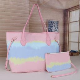 Gradient Fashion Women's Duffel Bags Handbags brand PU Leather Letter Print Flap Crossbody Bag Evening Clutch +Purse red pink blue brown
