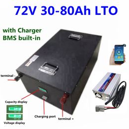 20000 cycles Lithium titanate 72V 30Ah 50Ah 60Ah 80Ah LTO battery with BMS for bike scooter Forklift motorcycle Tricycle+charger