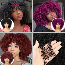 Afro Kinky Curly Natural Black Side Part Synthetic Hair Short Bob Wigs Heat Resistant Cosplay Fashion Wigs For Black Womenfactory direct