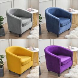 tub armchair covers Canada - Chair Covers Nordic Tub Sofa Cover Velvet Club Armchair Bar Slipcovers For Living Room Couch With Seat Cushion