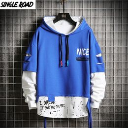 SingleRoad Oversized Mens Hoodies Men Ripped Patchwork Hip Hop Japanese Streetwear Harajuku Blue Hoodie Men Sweatshirt Male 201114