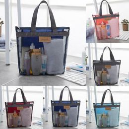 Storage Bags Fashion Travel Mesh Zipper Wallet Case Cosmetic Wash Bag Makeup Pouch