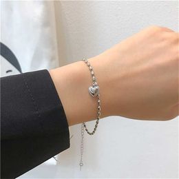 Bohemia Metal Heart-shaped Rice Bead Bracelet for Women Jewelry Vintage Hiphop Rock Minimalist Style Bracelets Accessories Q0719