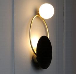 Modern Bedside LED Wall Lamp Art Brass Foyer Background Restaurant Aisle Sconce Lighting bedroom light