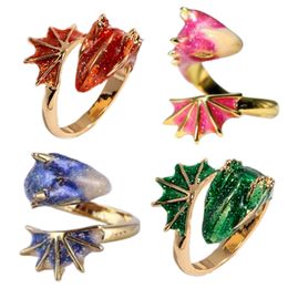 gold glitter green enamel snake adjustable dragon midi band rings fashion ins summer jewelry