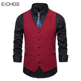 Vests dos homens terno colete primavera casual cintura casaco para homens cavalheiro vermelho preto sólido formal noivo noivo wedding waistcoat 6xl
