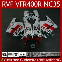 Bodys For HONDA RVF400R N35 V4 VFR400 R VFR400R 94-98 80No.18 RVF VFR 400 RVF400 R 400RR 1994 1995 1996 1997 1998 VFR400RR VFR 400R 94 95 96 97 98 Fairing Kit Castrol red