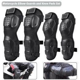 Motorcycle Armour 4PCs Elbow Guards Knee Pad Adjustable Racing Off-Road Protective For Motocross Cycling Skating Gear