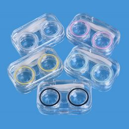 Fashion Contact Lens Cases Kit Transparent Portable Container Travel Lenses Eyewear Storage Set JXW908