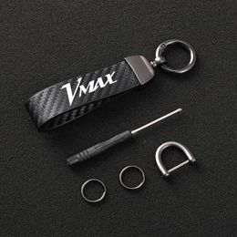Keychains High-Grade Leather Motorcycle Keychain Horseshoe Buckle Jewellery For Yamaha VMAX 1200 1700 VMAX1200 VMAX170