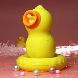 Yellow Duck Vibrator Clitoral Pussy Sucker Breast Nipple Sucking Vibration Massager G Spot Clitoris Licking Tongue Stimulator Women Sex Toy Valentine Gift ZL0110