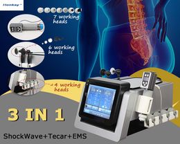 Smart Tecar Wave CET RET Diathermy Pain Relief Massager EMS Electric Muscle Stimulation Extracorporeal ShockWave ED Treatment Physiotherapy Machine