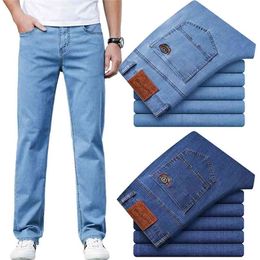 Jeans Sprin Summer Cotton Men's Stretch Classic Style Fashion Casual Business Loose Pants 28-40 210716