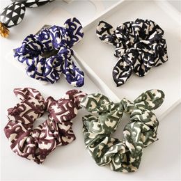 Women Rabbit Ears Hair Scrunchies Fashion Bowknot Elastic Hair Ring for Girls Cute Colorful Ponytail Holder Hair Accessories