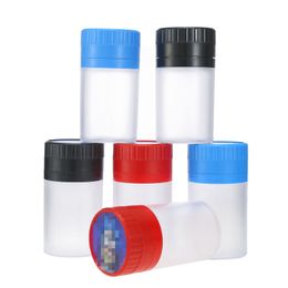 Colorful Plastic Smoking Dry Herb Tobacco Grind Spice Miller Grinder Crusher Grinding Chopped Hand Muller Storage Jars Tank Cigarette Holder Stash Case DHL Free