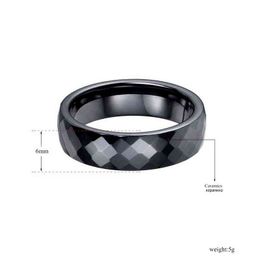 Trendy Black & White Cutting Ceramics Rings Jewellery Classic Wedding Engagement Rings for Women Diamond Ceramic Ring Black G1125