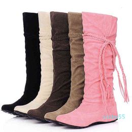 Women's Rubber Boots Autumn Shoes Winter Footwear Sexy Thigh High Heels High Sexy Round Toe Rain Over-the-Knee Low Large